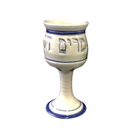 Tamborine Glossy Glazed Ceramic Miriam's Cup | Passover | Judaica