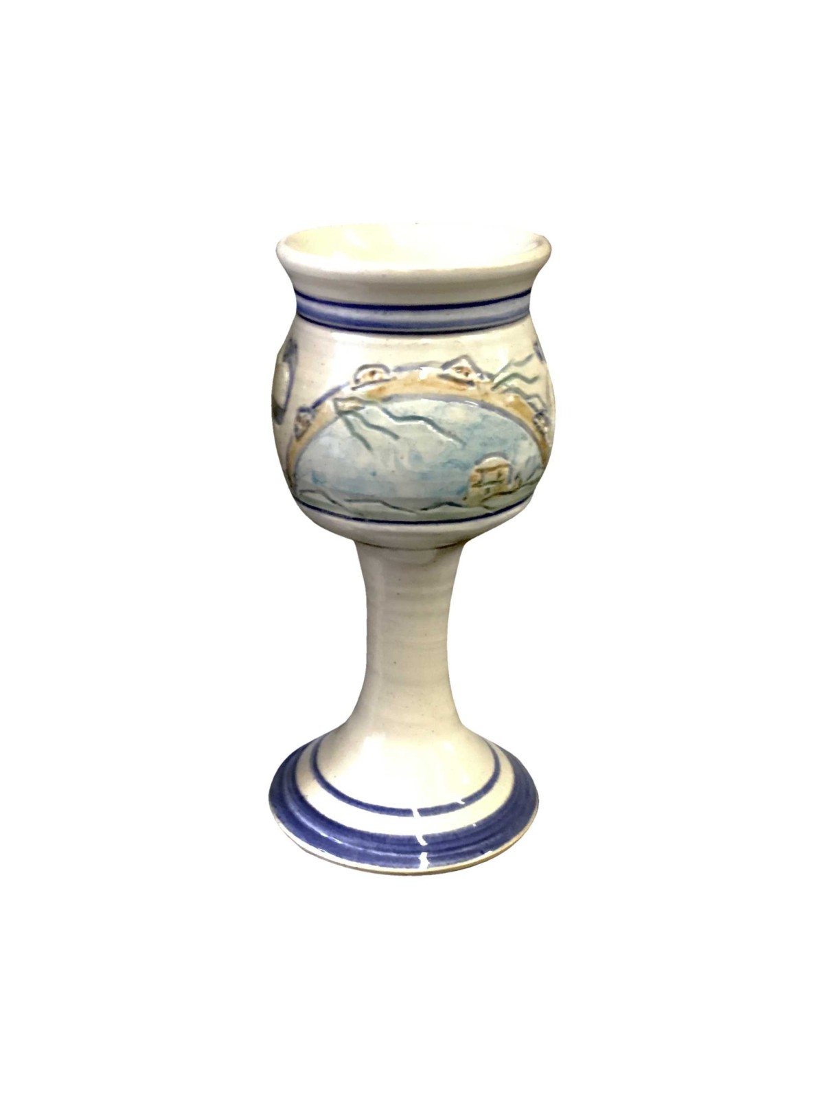 Tamborine Glossy Glazed Ceramic Miriam's Cup | Passover | Judaica