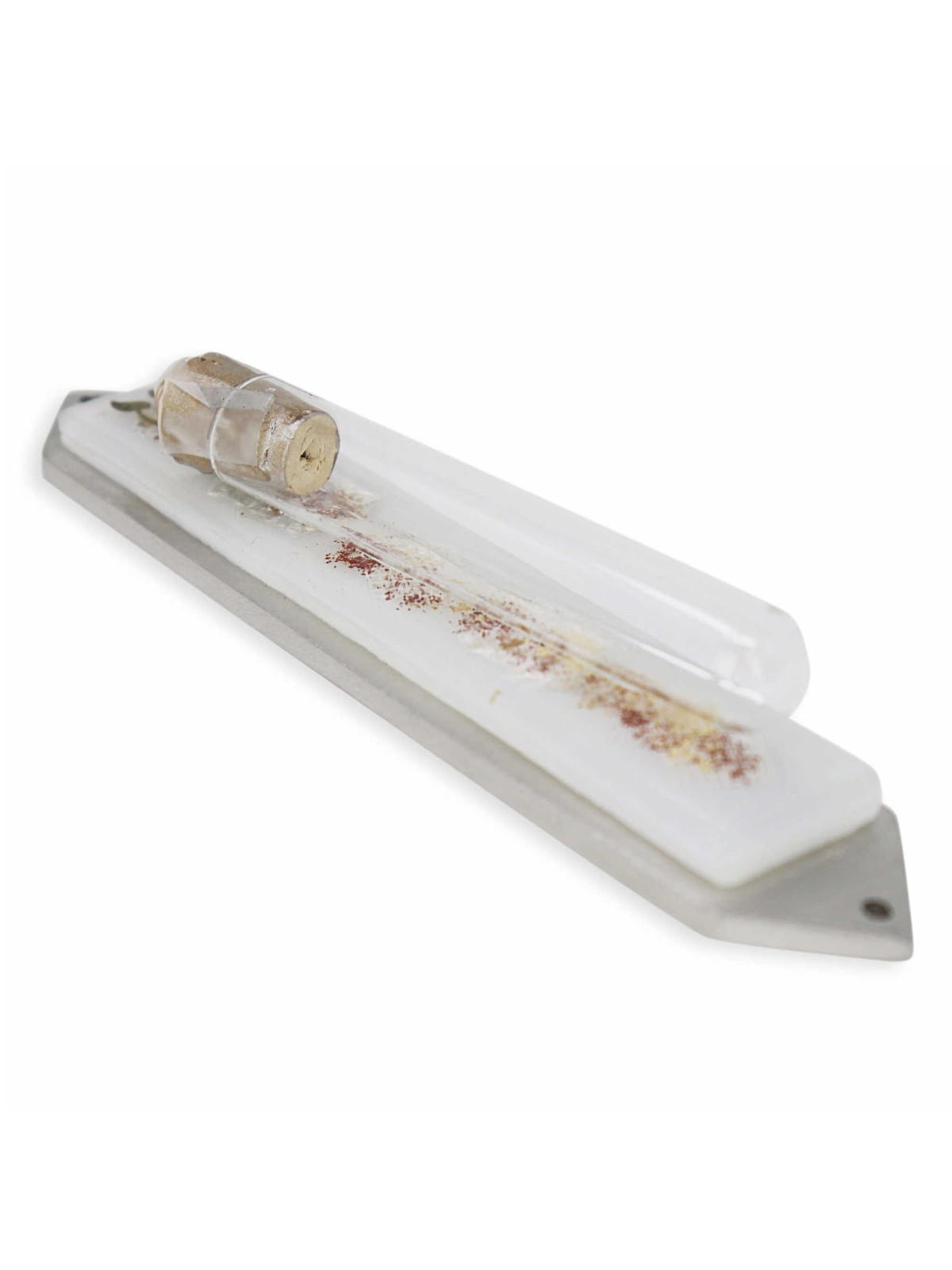 White Collage Wedding Glass Keepsake Mezuzah Case | Wedding | Judaica