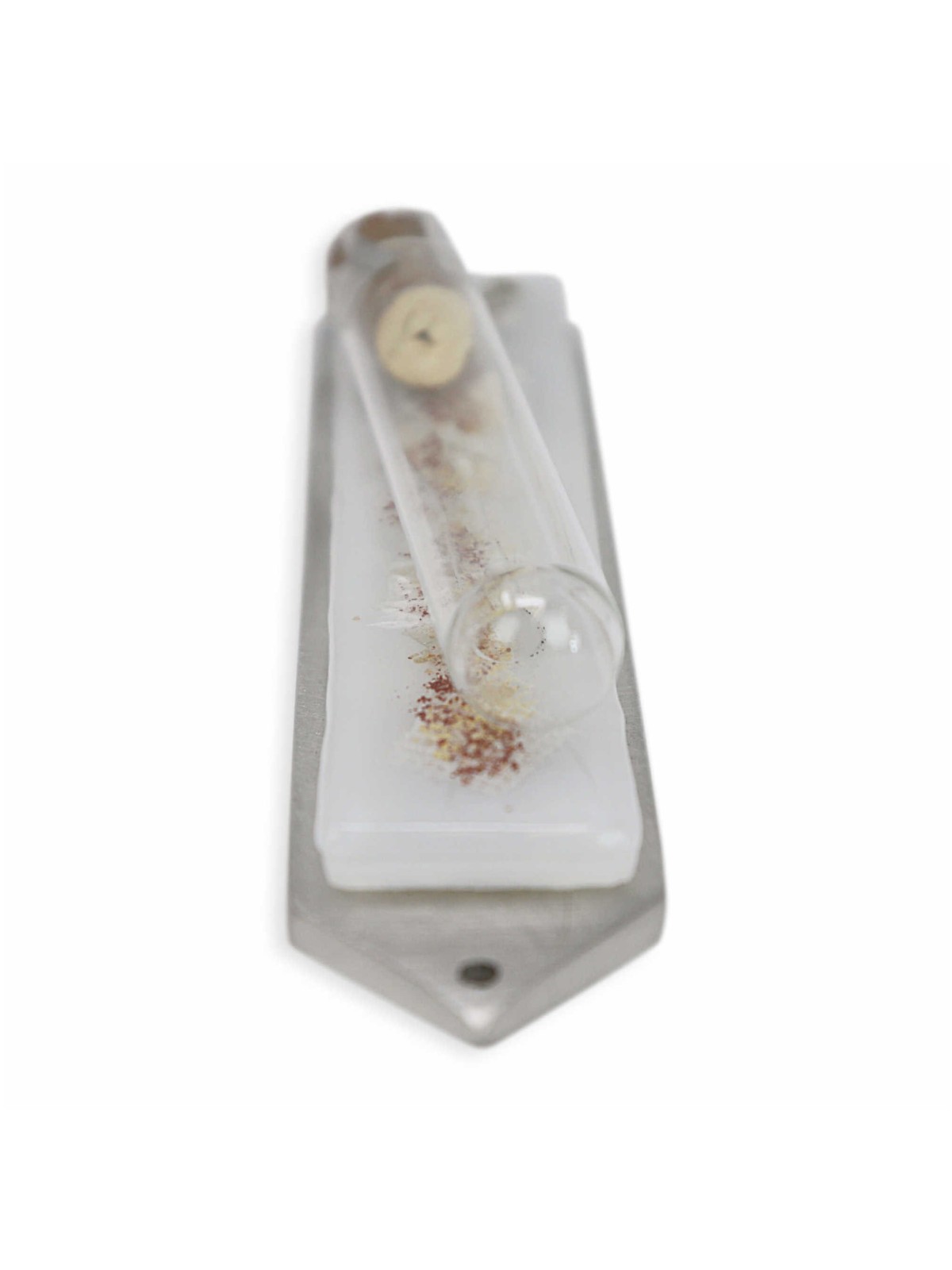 White Collage Wedding Glass Keepsake Mezuzah Case | Wedding | Judaica