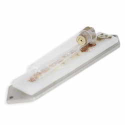 White Collage Wedding Glass Keepsake Mezuzah Case | Wedding | Judaica