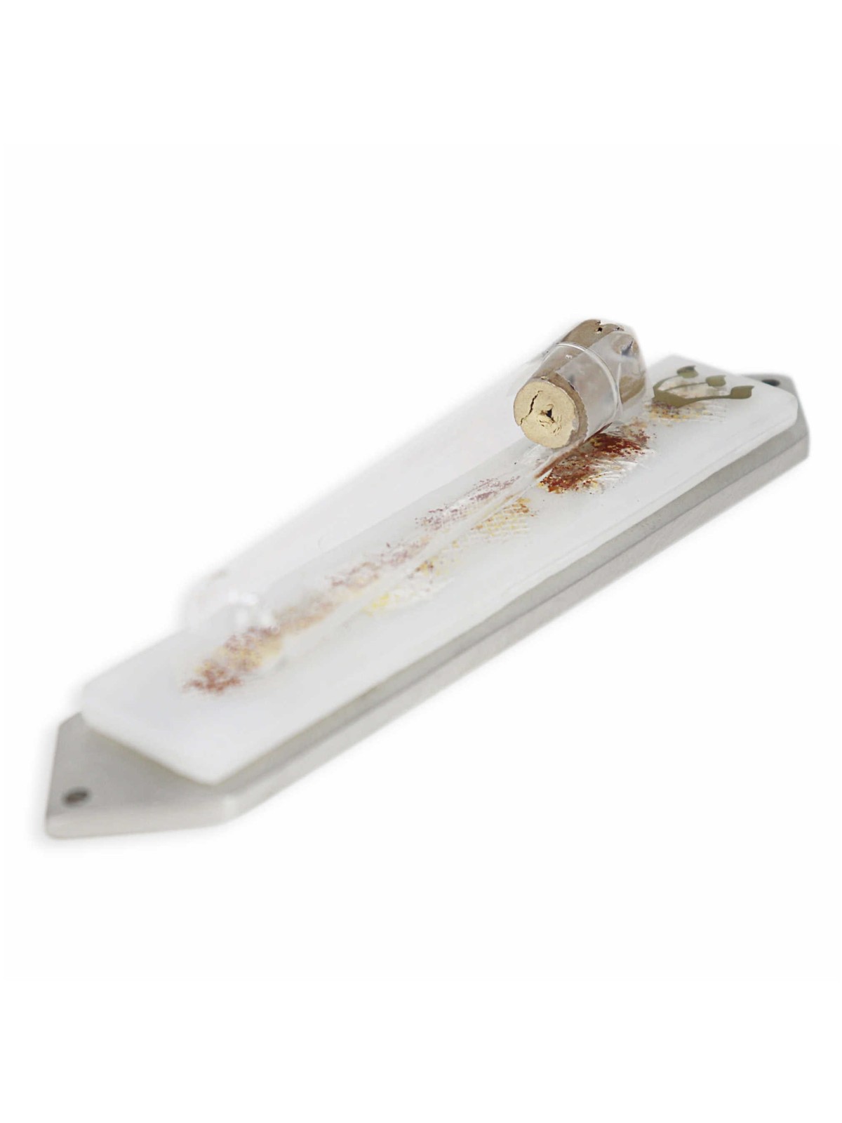 White Collage Wedding Glass Keepsake Mezuzah Case | Wedding | Judaica
