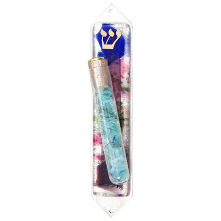 Floral Wedding Glass Keepsake Mezuzah Case | Wedding | Judaica
