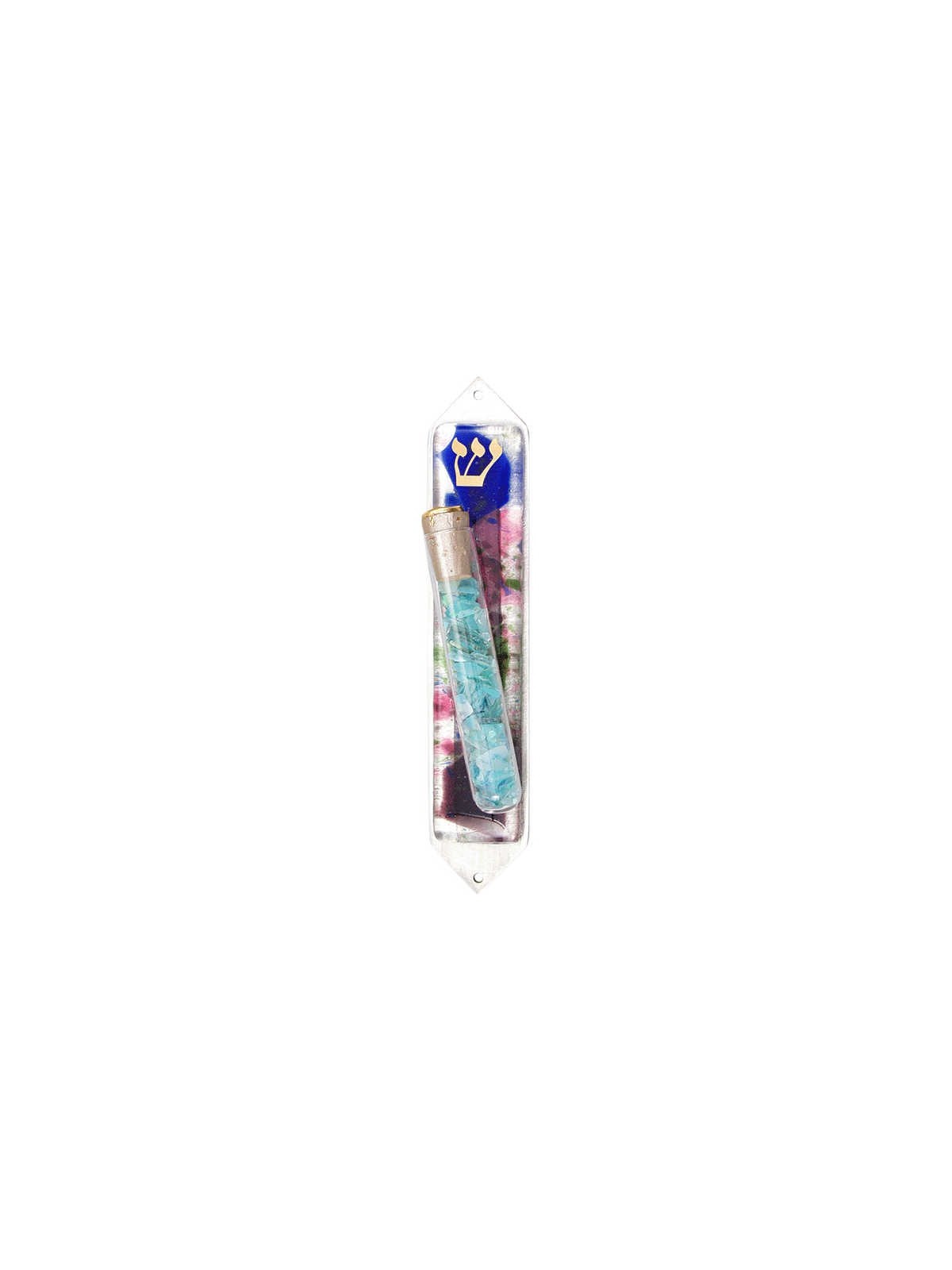 Floral Wedding Glass Keepsake Mezuzah Case | Wedding | Judaica