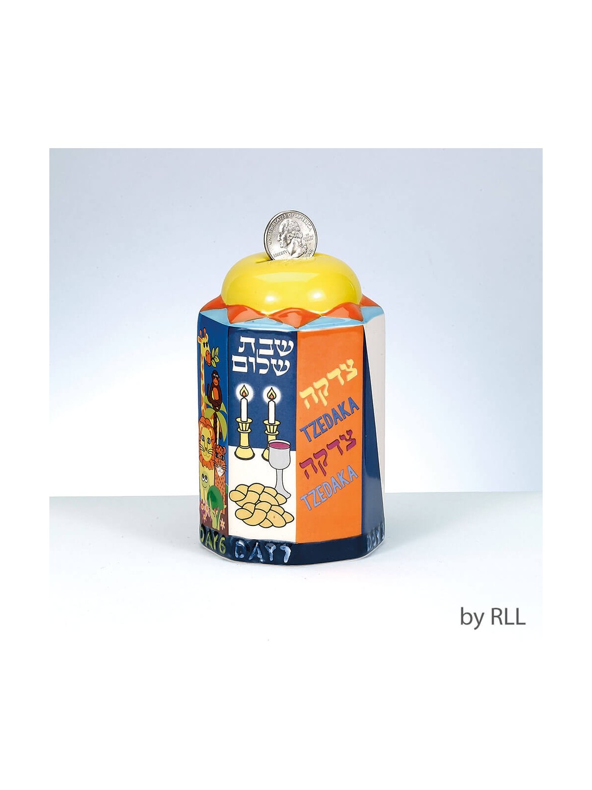 7 Days Of Creations Tzedakah Box | Tzedakah Boxes | Judaica