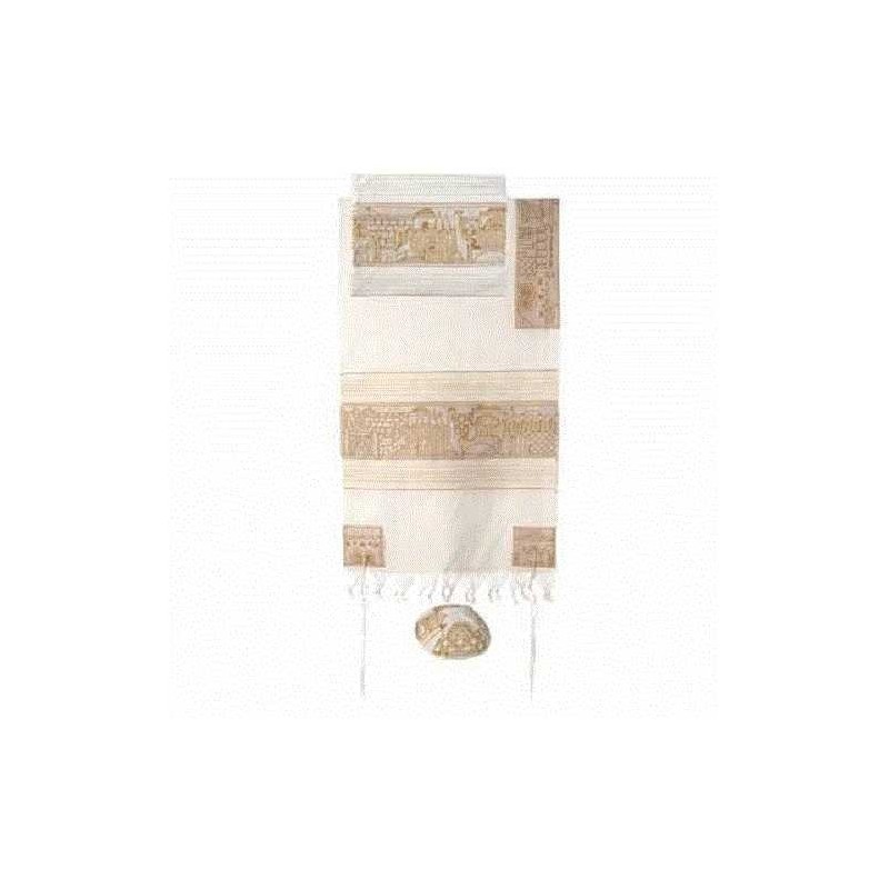 Gold and Silver Acrylic Old City Tallit Set By Yai | Tallit/Tallis | J