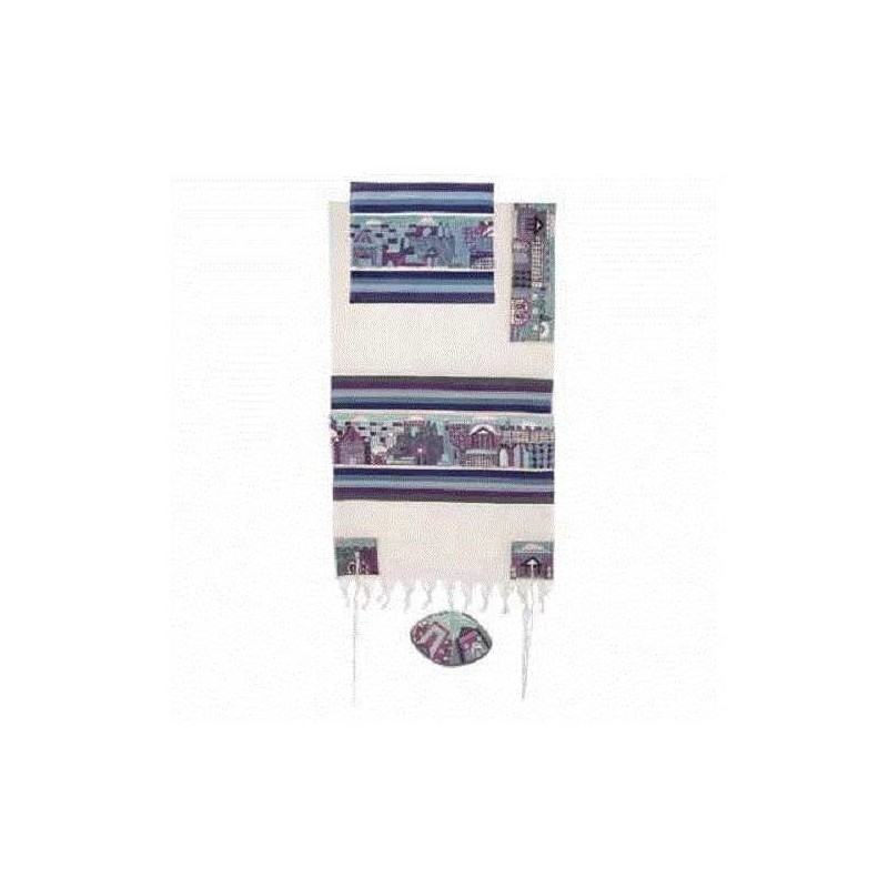 Gold and Silver Acrylic Old City Tallit Set By Yai | Tallit/Tallis | J