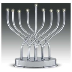 Silver Entwined Electric Menorah | Hanukkah | Judaica