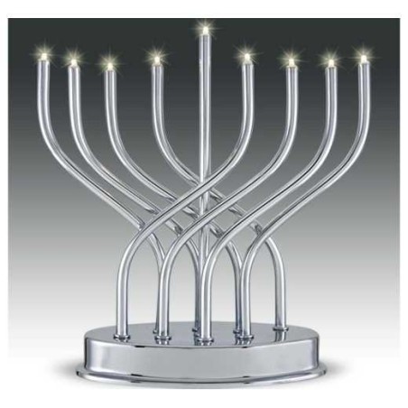 Silver Entwined Electric Menorah | Hanukkah | Judaica