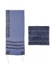 Navy Blue Organza Striped Floral Tallit Set By Yai | Tallit/Tallis | J