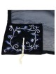 Navy Blue Organza Striped Floral Tallit Set By Yai | Tallit/Tallis | J