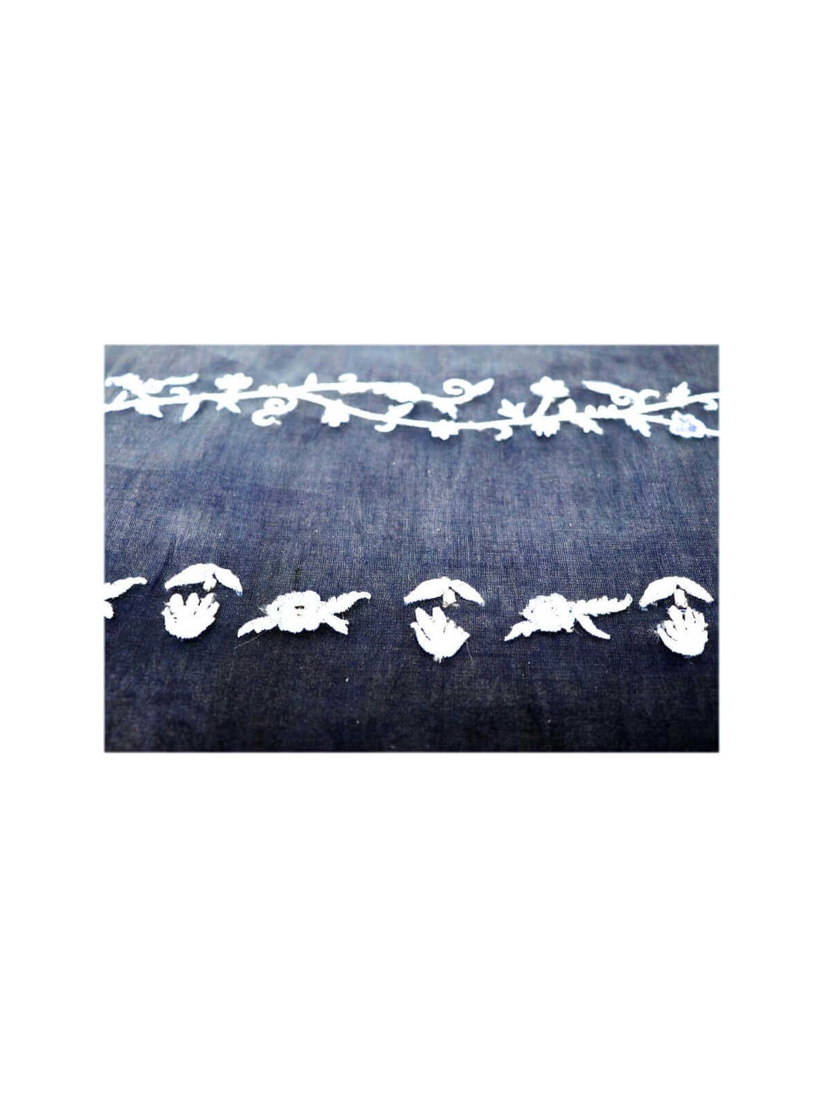 Navy Blue Organza Striped Floral Tallit Set By Yai | Tallit/Tallis | J