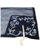 Navy Blue Organza Striped Floral Tallit Set By Yai | Tallit/Tallis | J