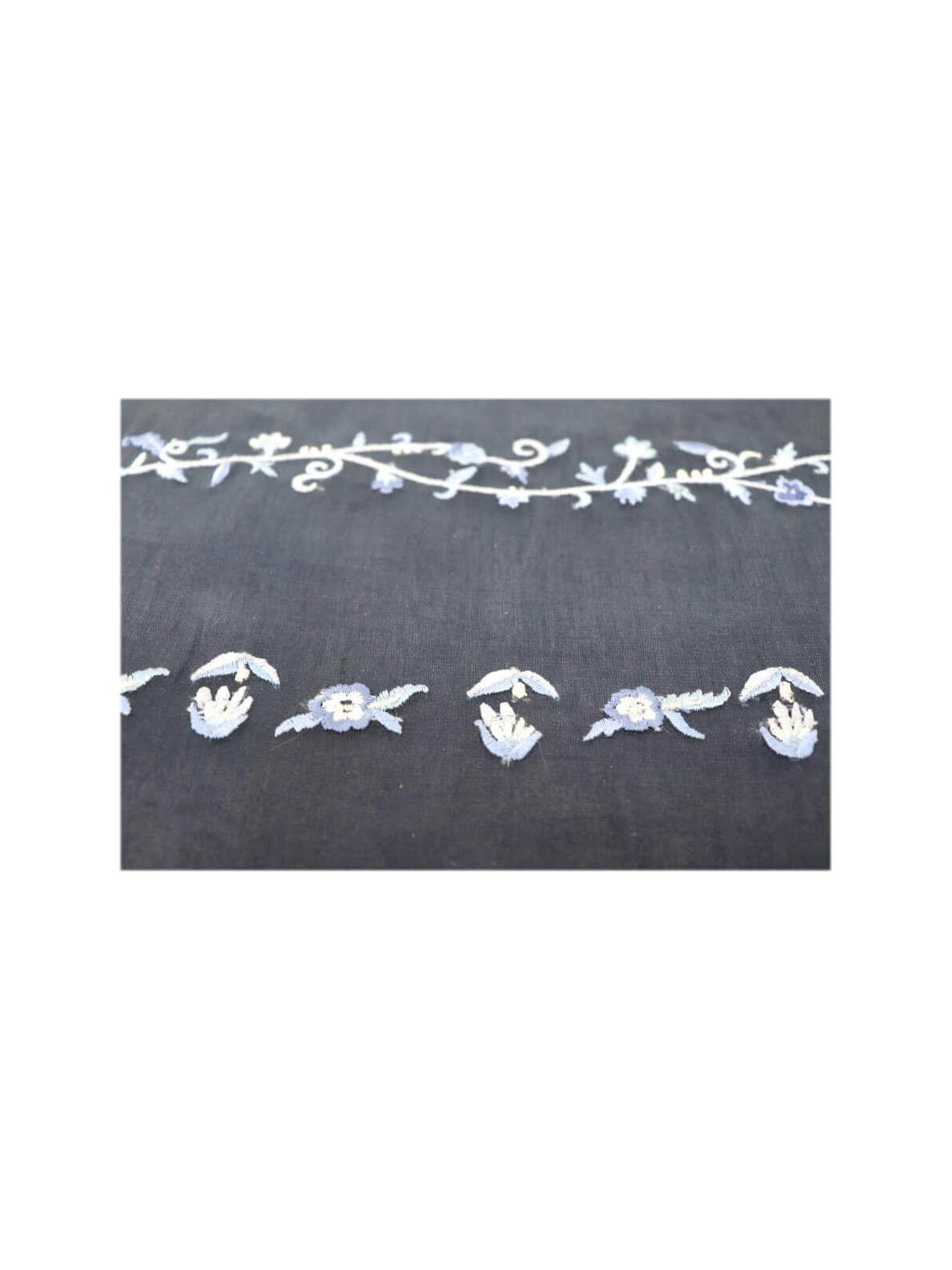 Navy Blue Organza Striped Floral Tallit Set By Yai | Tallit/Tallis | J