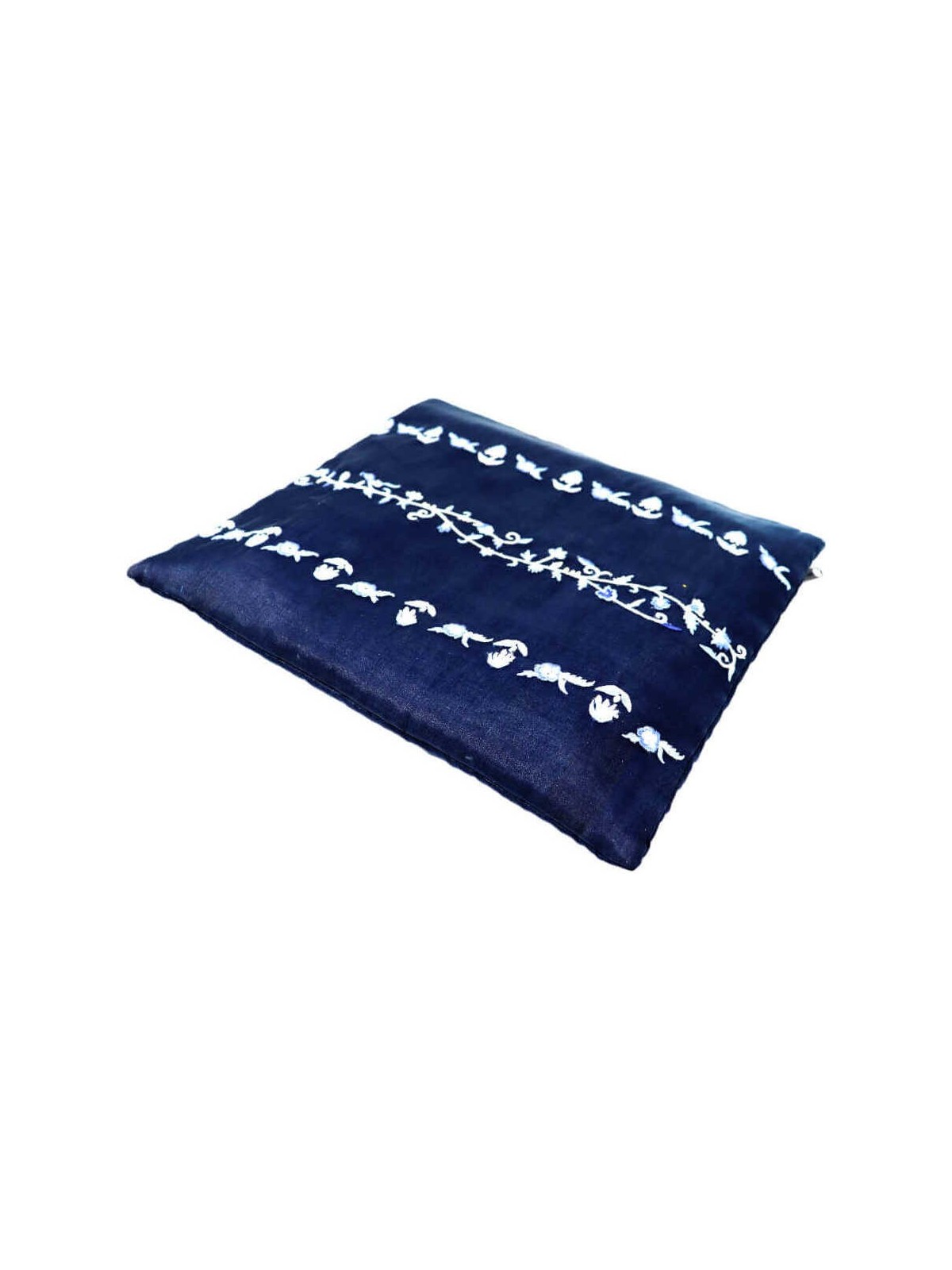 Navy Blue Organza Striped Floral Tallit Set By Yai | Tallit/Tallis | J