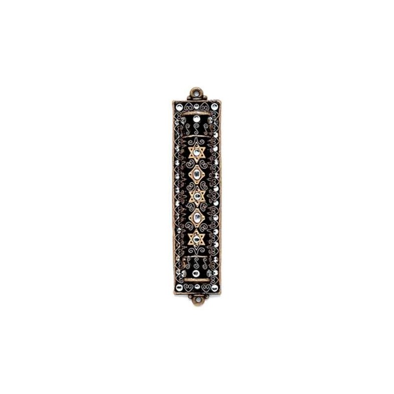 Black & Gold Mezuzah Case | Mezuzahs | Judaica