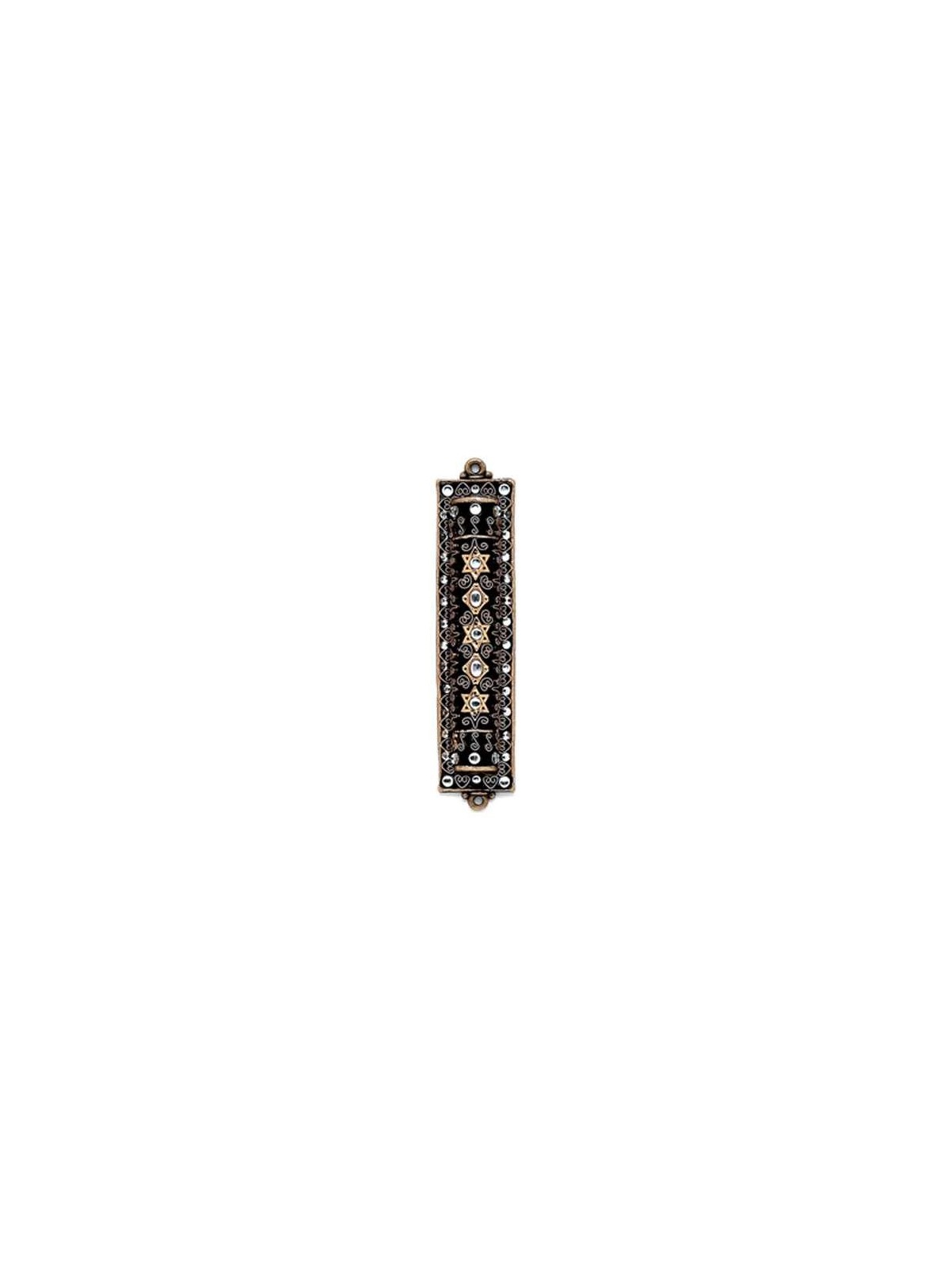 Black & Gold Mezuzah Case | Mezuzahs | Judaica