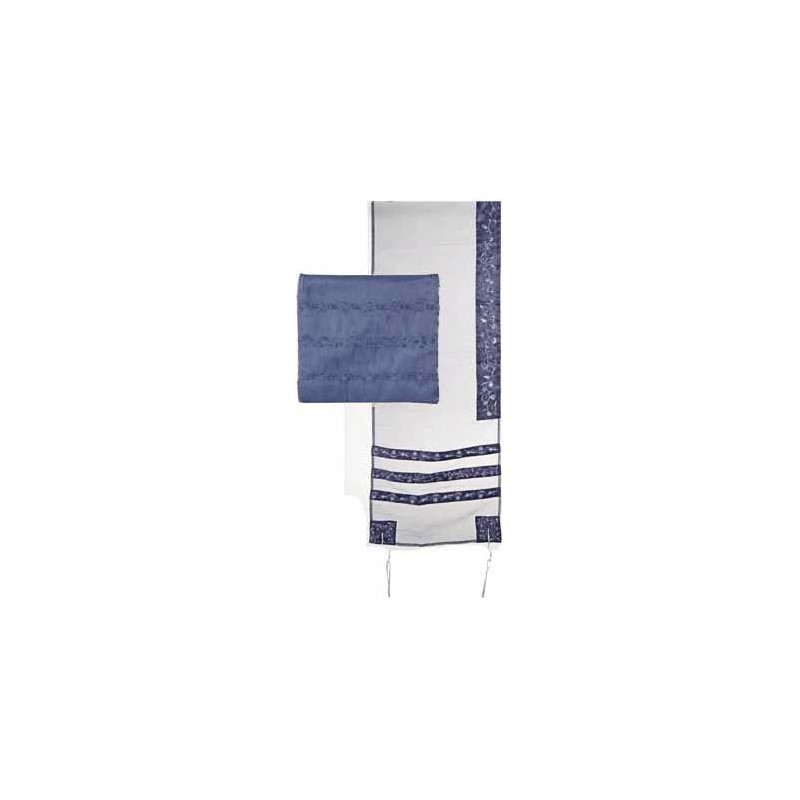 Red Organza Striped Floral Tallit Set By Yair Eman | Tallit/Tallis | J