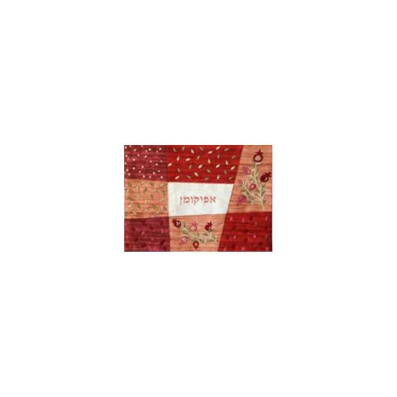 Red Pomegranate Patchwork Afikomen Bag | Passover | Judaica