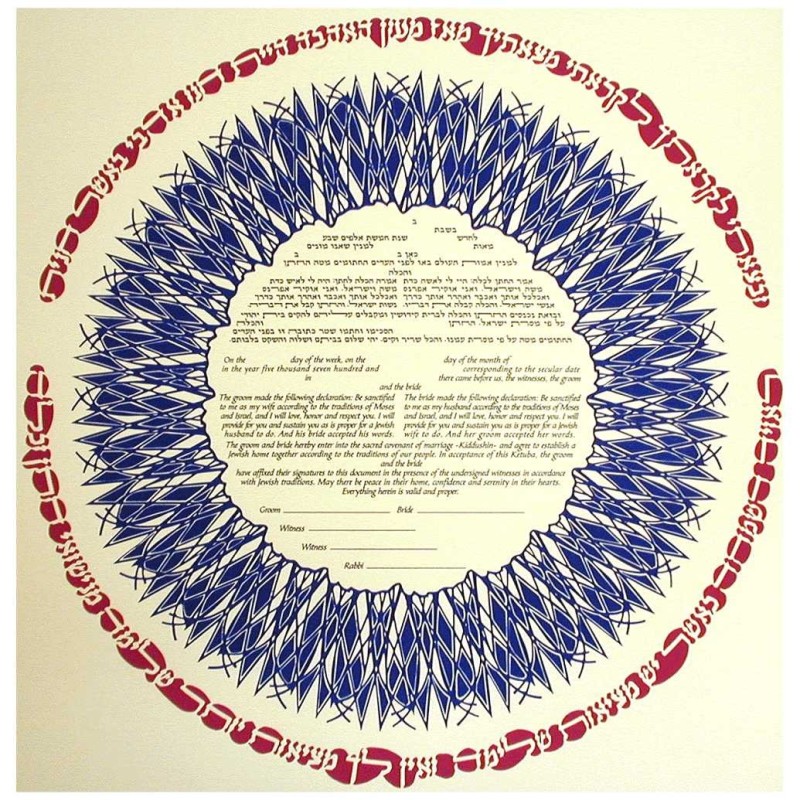 Blue Perfections Ketubah | All Judaica | Judaica