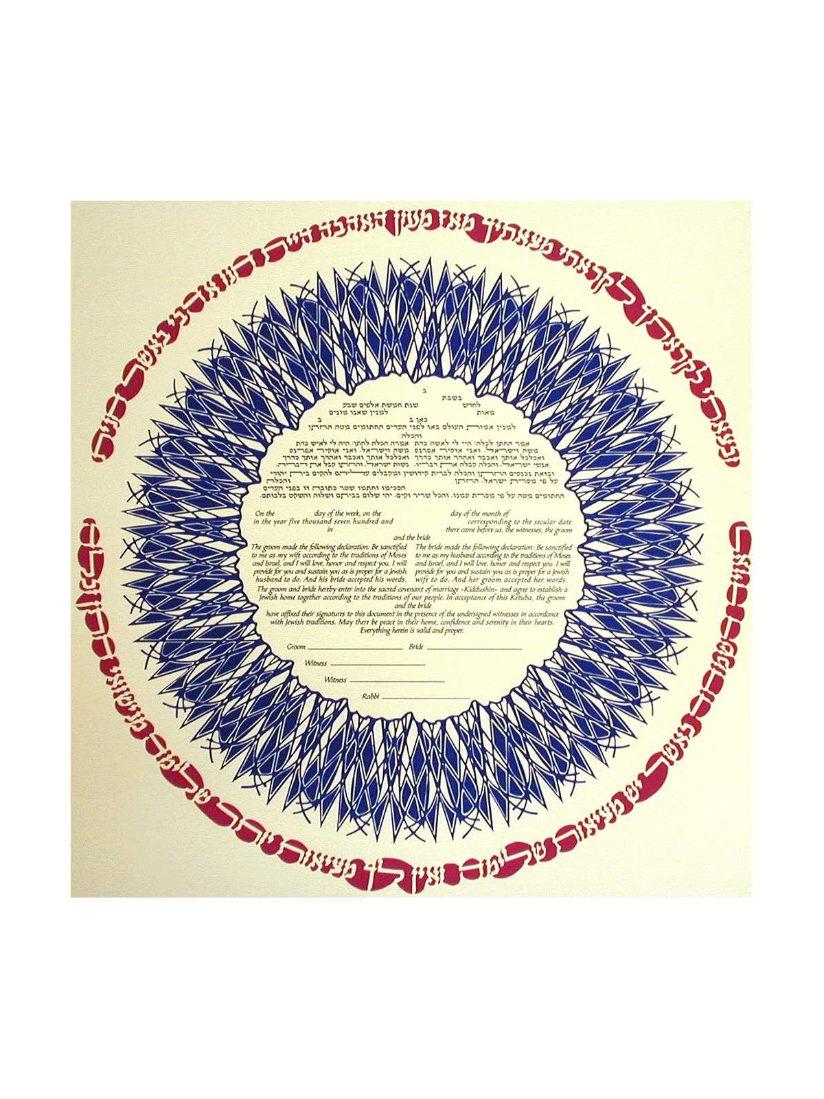 Blue Perfections Ketubah | All Judaica | Judaica