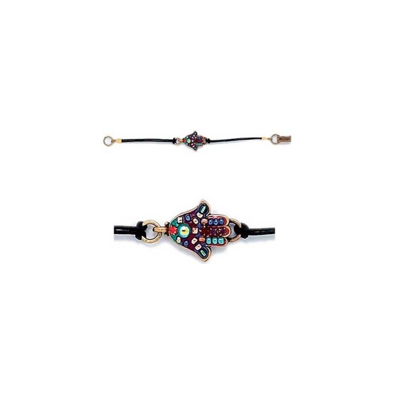 Multibright Hamsa Leather Bracelet | Jewelry | Judaica