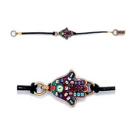 Multibright Hamsa Leather Bracelet | Jewelry | Judaica