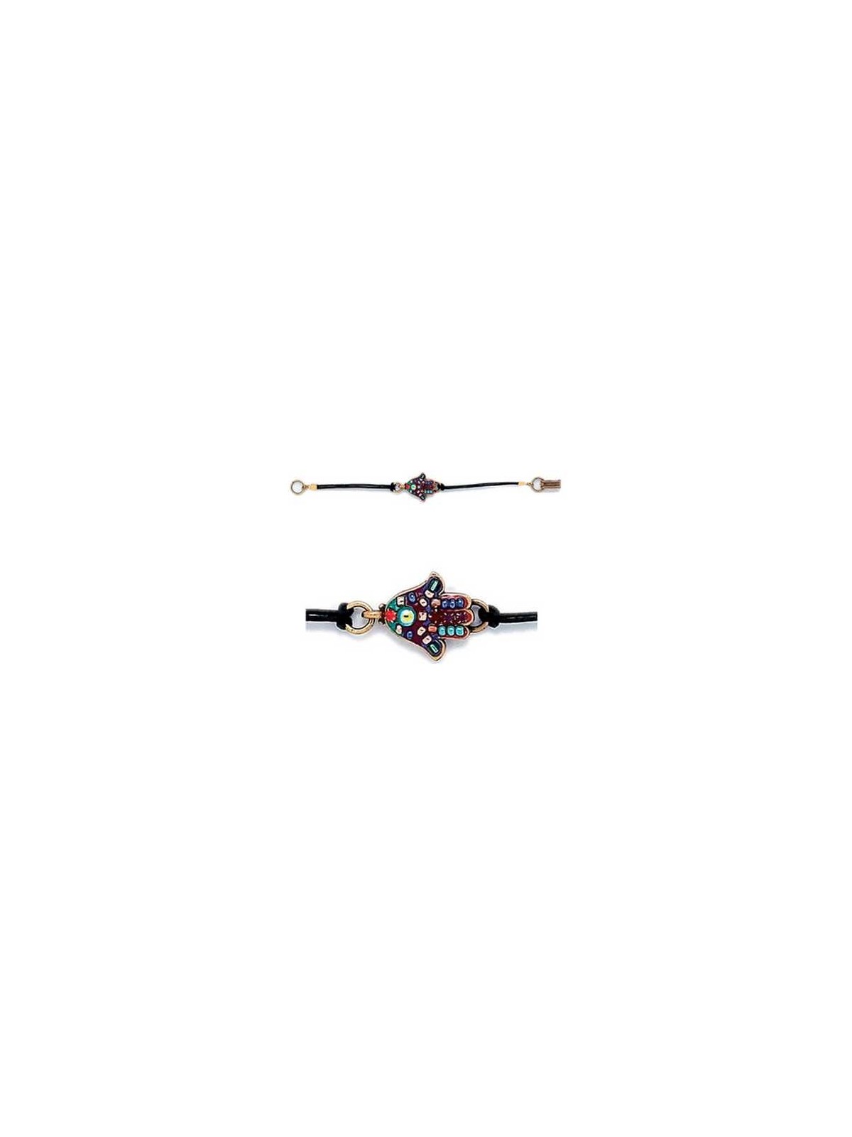 Multibright Hamsa Leather Bracelet | Jewelry | Judaica