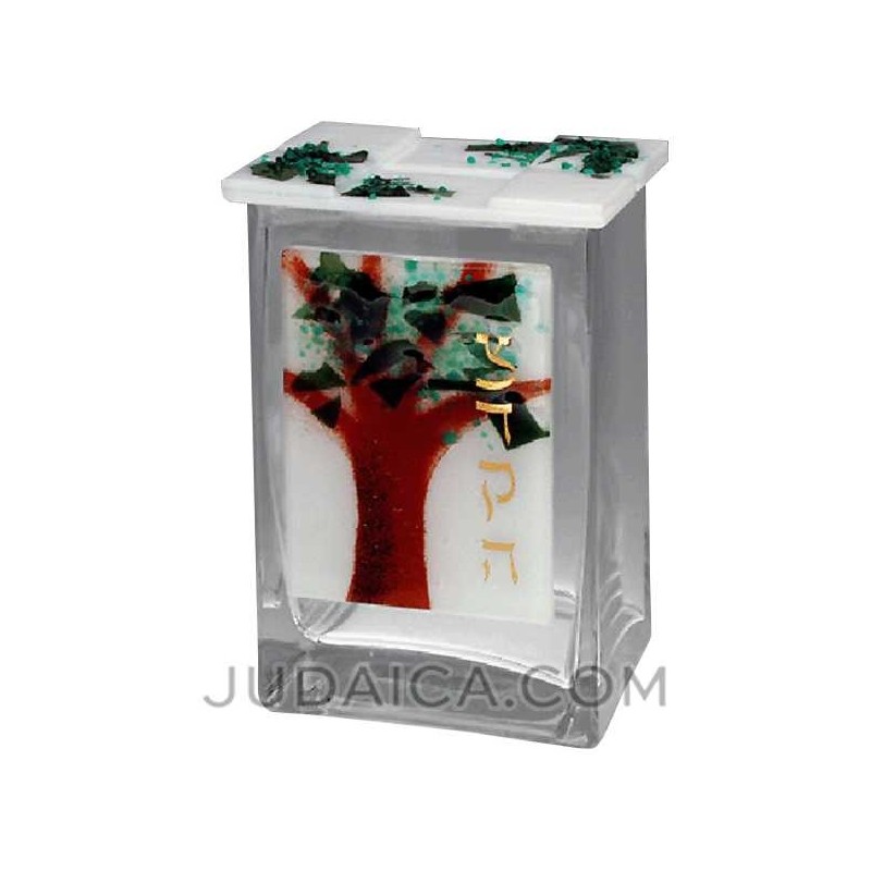 Glass Tree of Life Tzedakah Box | Tzedakah Boxes | Judaica