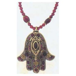 Garnet Hamsa with Garnet Chain | Jewelry | Judaica