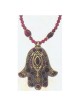 Garnet Hamsa with Garnet Chain | Jewelry | Judaica
