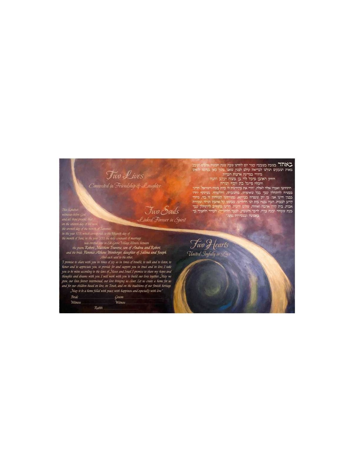 Two Hearts Ketubah | All Judaica | Judaica