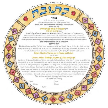 Pastel Circle of Rome Ketubah | All Judaica | Judaica