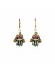 Multi Crystal Black Hamsa Earrings | Jewelry | Judaica