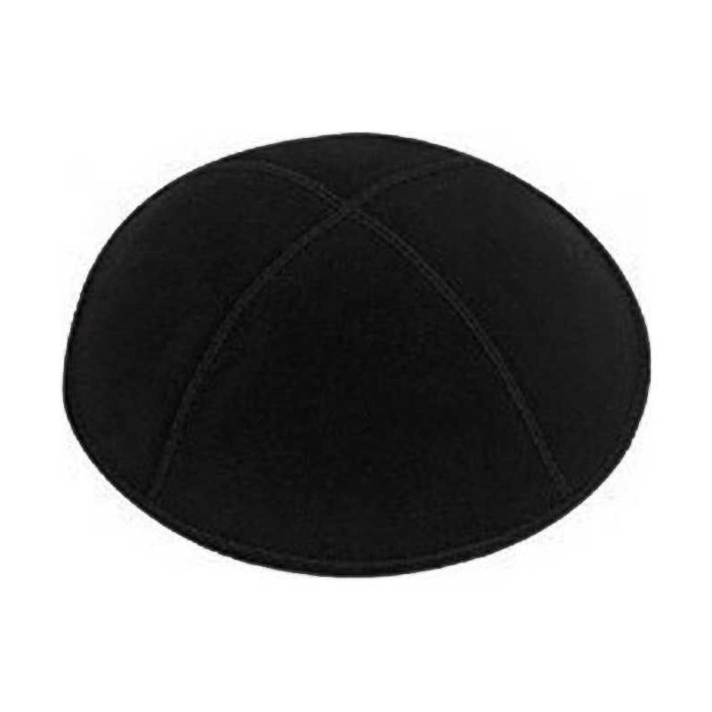 Black Suede Kippah - Medium | Kippahs | Judaica