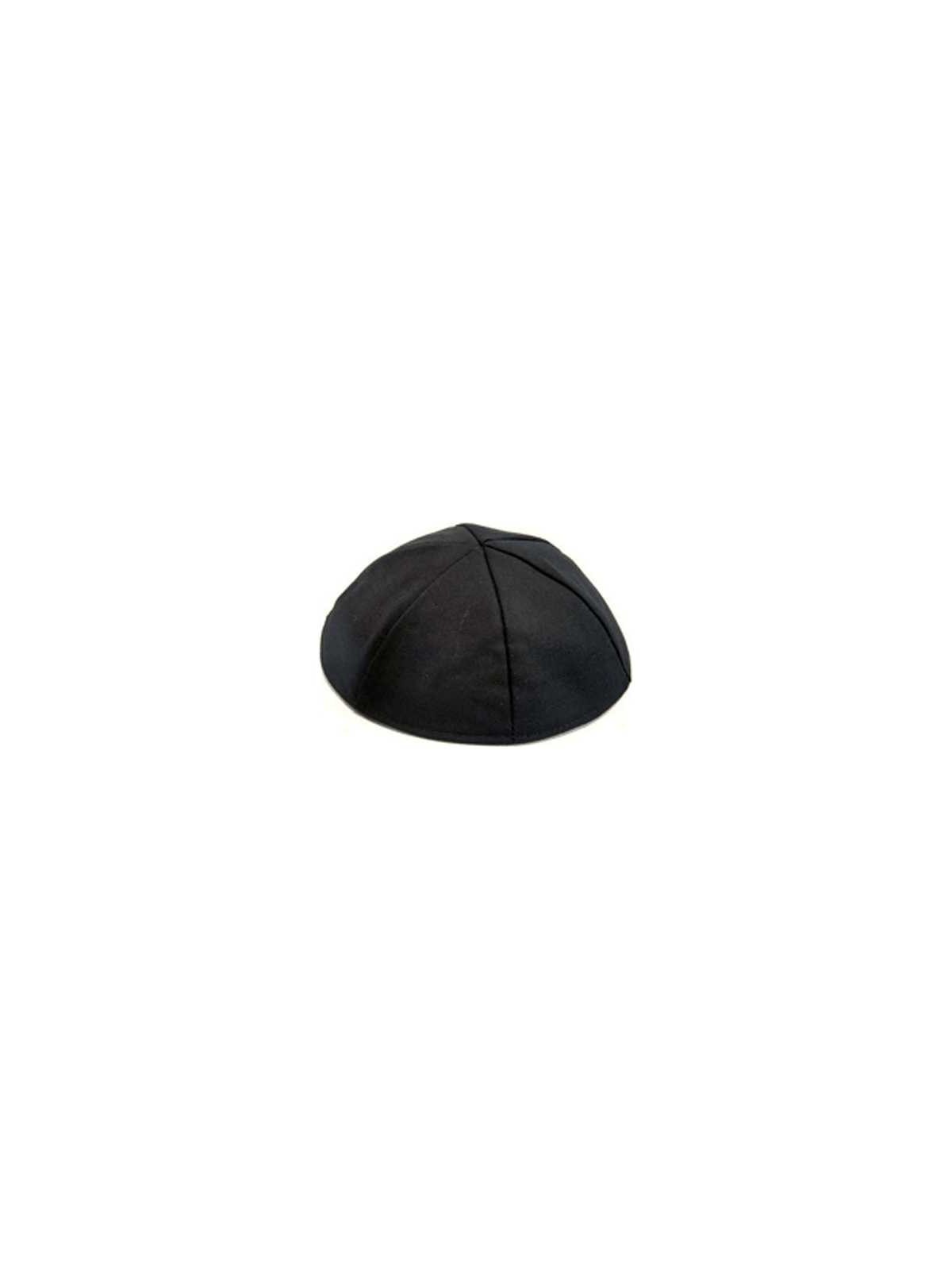 Black Lined Terylene Kippah - Size 5 | Kippahs | Judaica