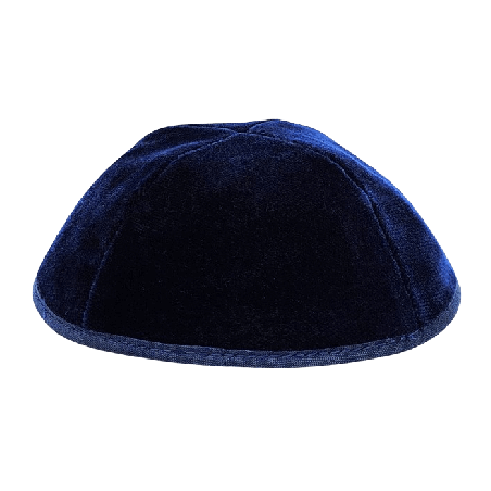 Navy 4 Part Velvet Kippah - Size 7 | Kippahs | Judaica