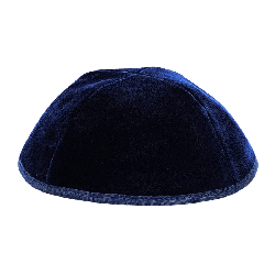 Navy 4 Part Velvet Kippah - Size 6 | Kippahs | Judaica