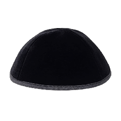 Black 4 Part Velvet Kippah - Size 7 | Kippahs | Judaica