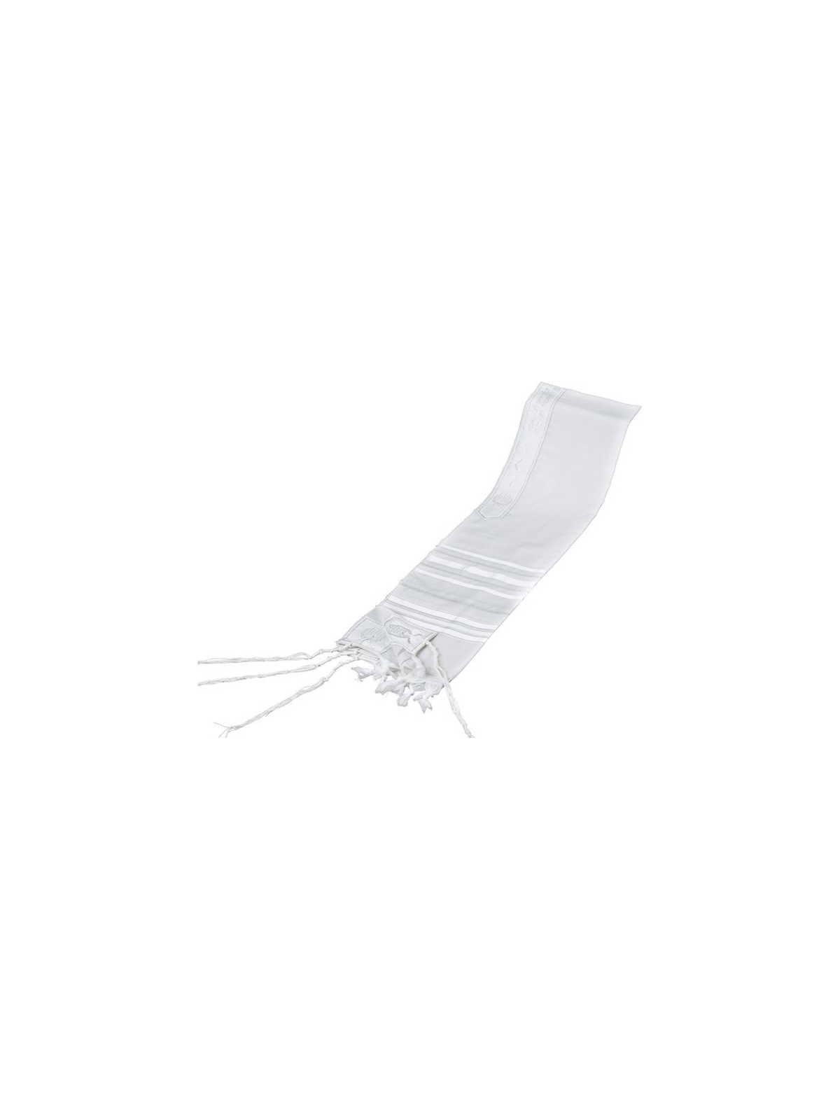 Traditional White with Silver Stripes Wool Tallit | Tallit/Tallis | Ju