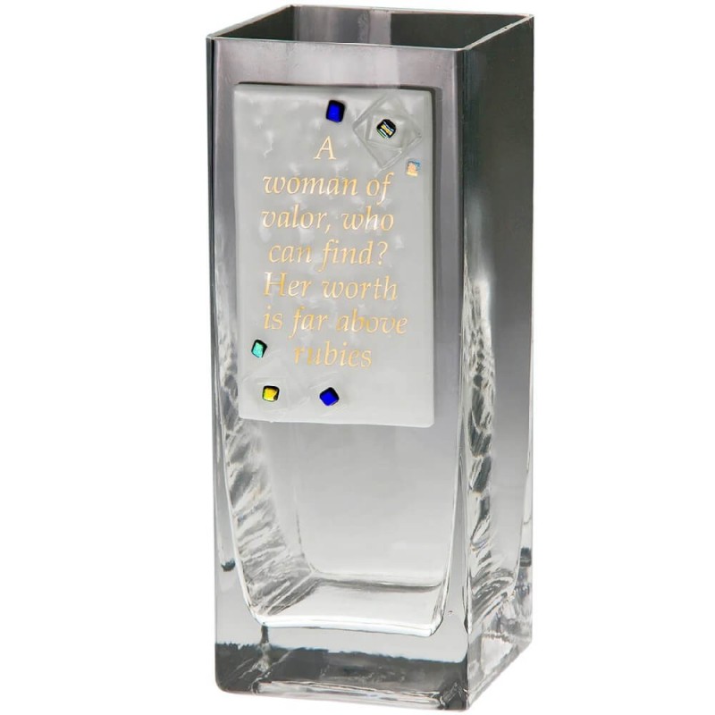 Woman of Valor Clear Vase | Home Goods | Judaica