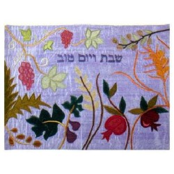 Blue Seven Species Challah Cover | Challah Covers | Judaica