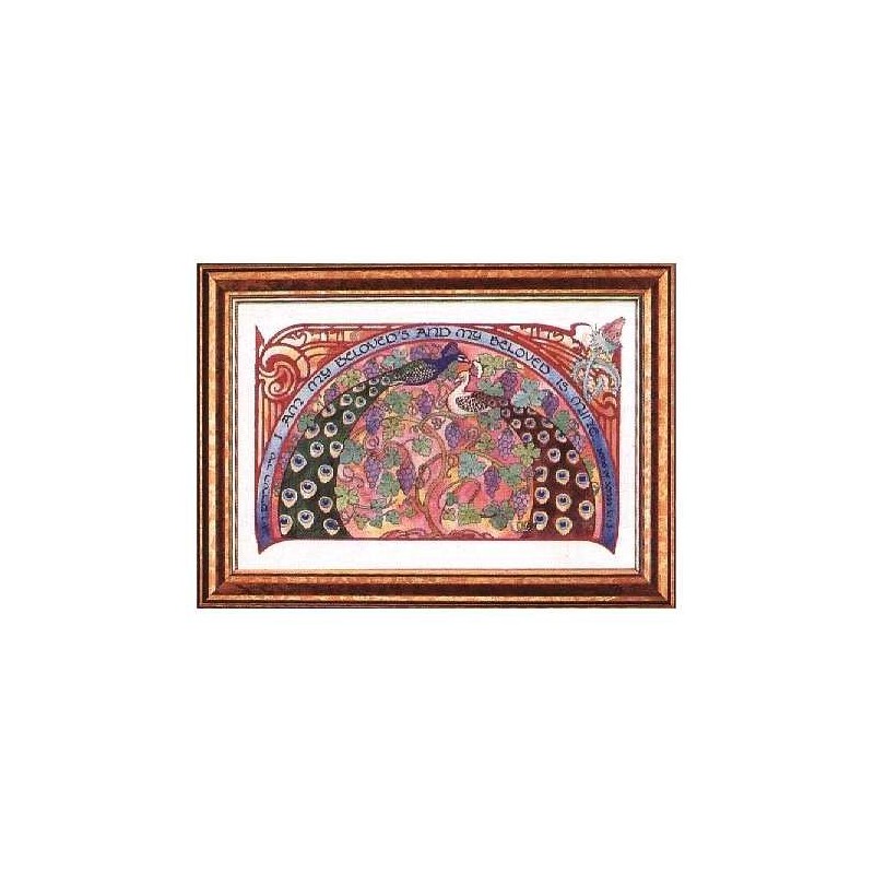 Ani L'Dodi V'Dodi Li Peacocks Framed Art Print | Art | Judaica