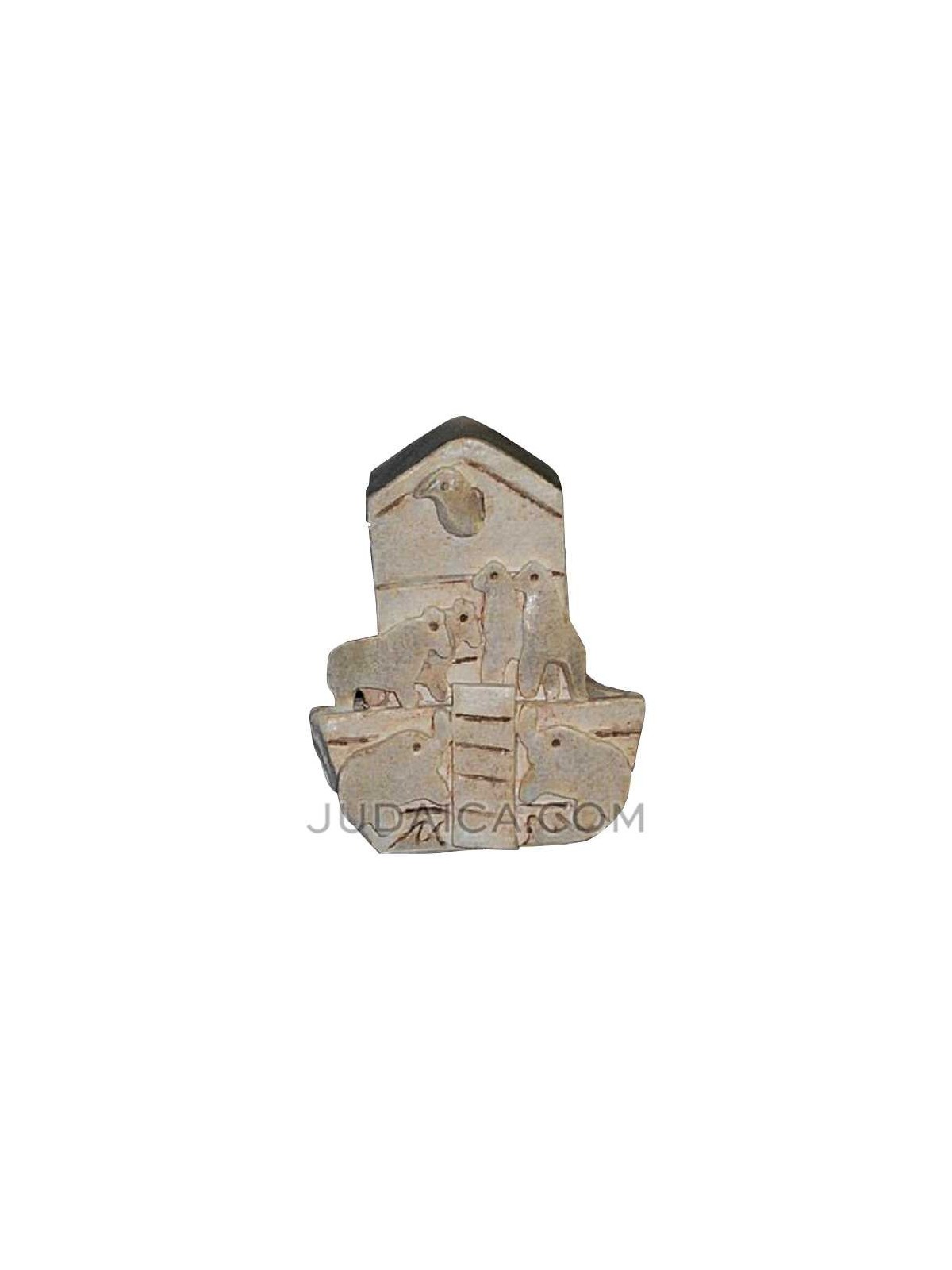 Noah's Ark Ceramic Tzedakah Box with Stone Finish | Tzedakah Boxes | J