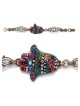 Multi-Color Jeweled Hamsa Filigree Bracelet | Jewelry | Judaica