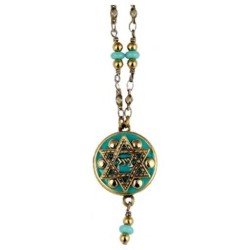 Gold and Green Star of David Necklace | Jewelry | Judaica