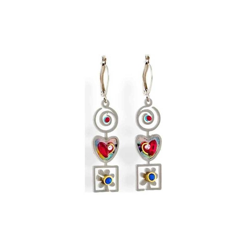 Heart Spiral and Flower Earrings | Jewelry | Judaica