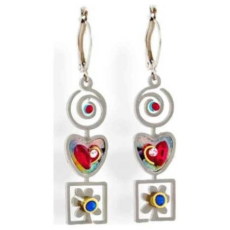 Heart Spiral and Flower Earrings | Jewelry | Judaica