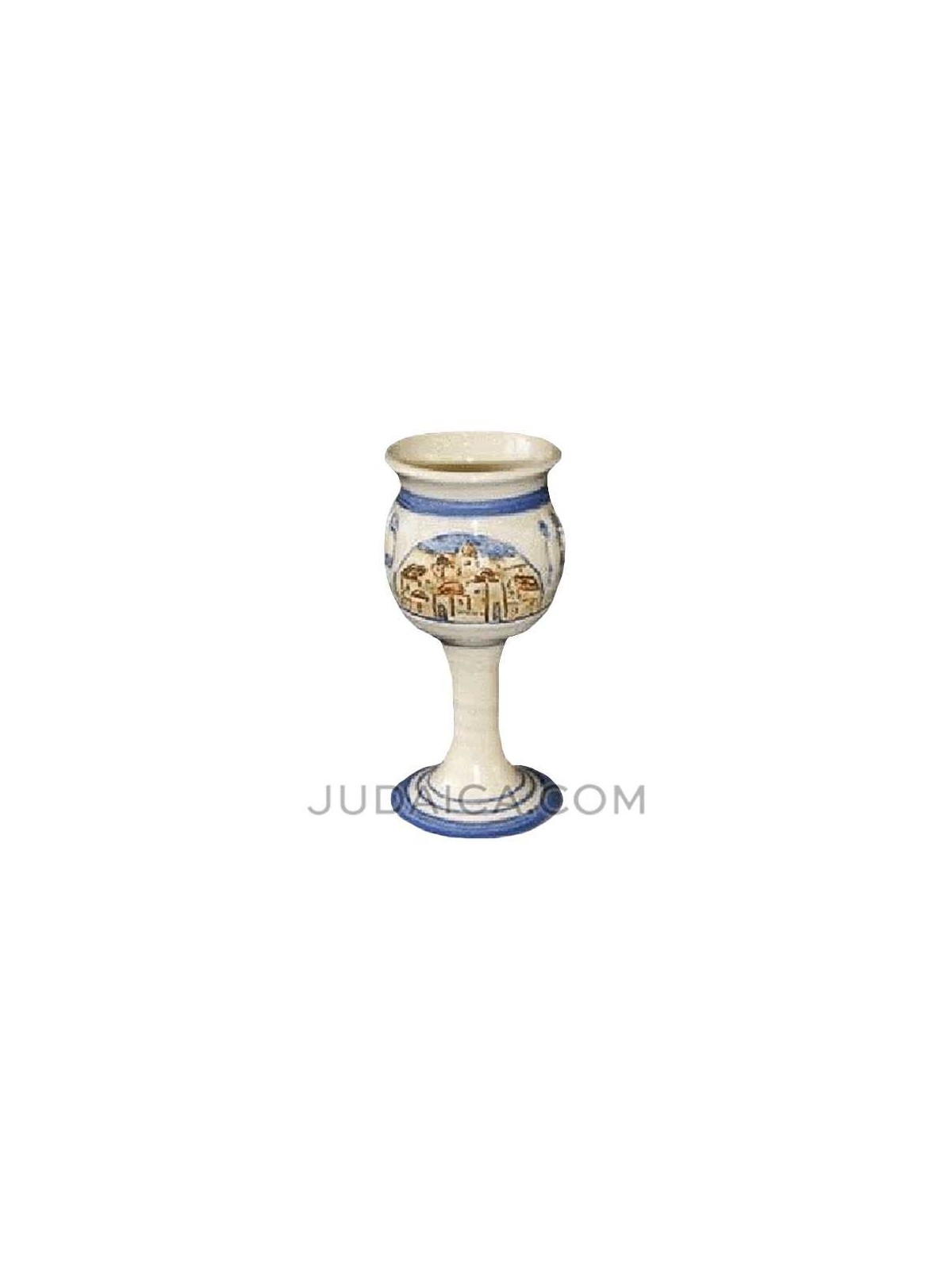 Jerusalem Scene Ceramic Kiddush Cup | Kiddush Cups | Judaica