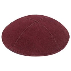 Maroon Suede Kippah | Kippahs | Judaica